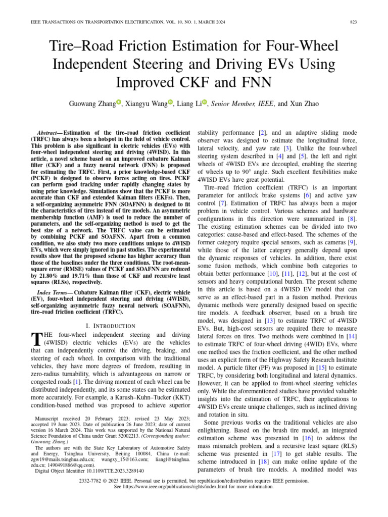 TireRoad Friction Estimation For Four-Wheel Independent Steering and ...