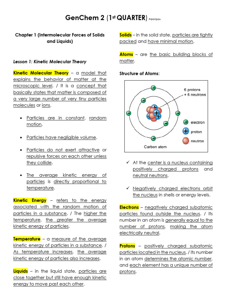 Chemistry 2 1st Quarter Pdf