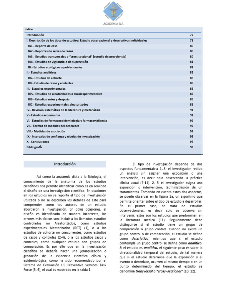 Tipos de Diseños de Los Estudios Clínicos y Epidemiológicos (3-15) | PDF