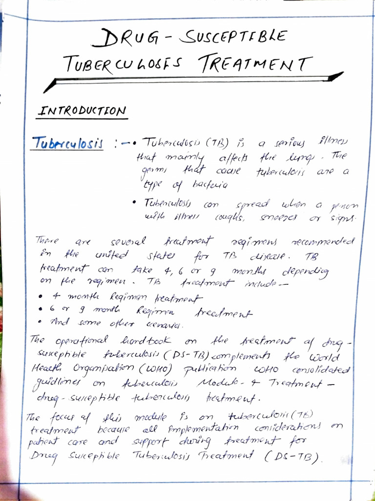 Drug Susceptible Tuberculosis Treatment | PDF | Animal Diseases ...