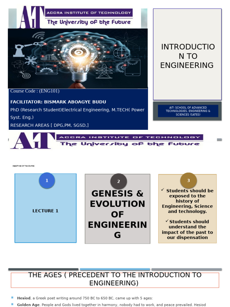 Eng101 Lecture 1 - History of Engineering | PDF