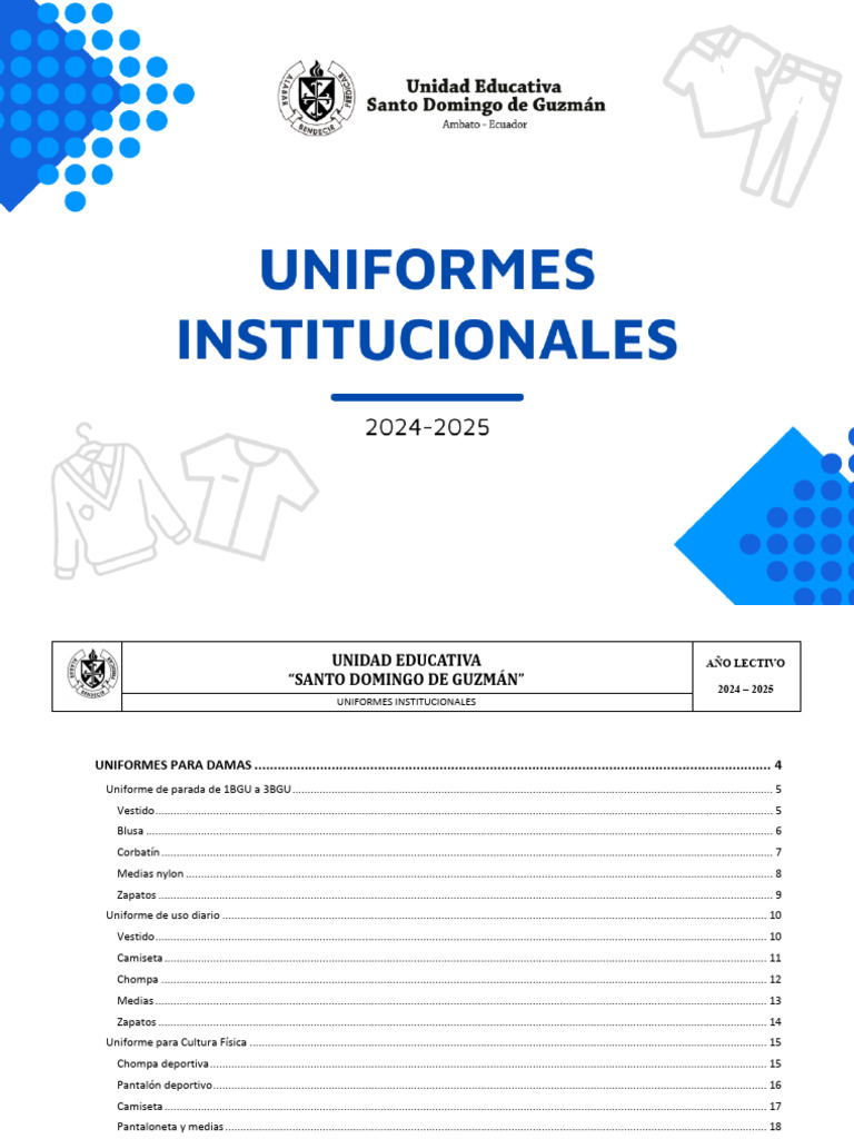 Uniformes 2024 2025 | PDF