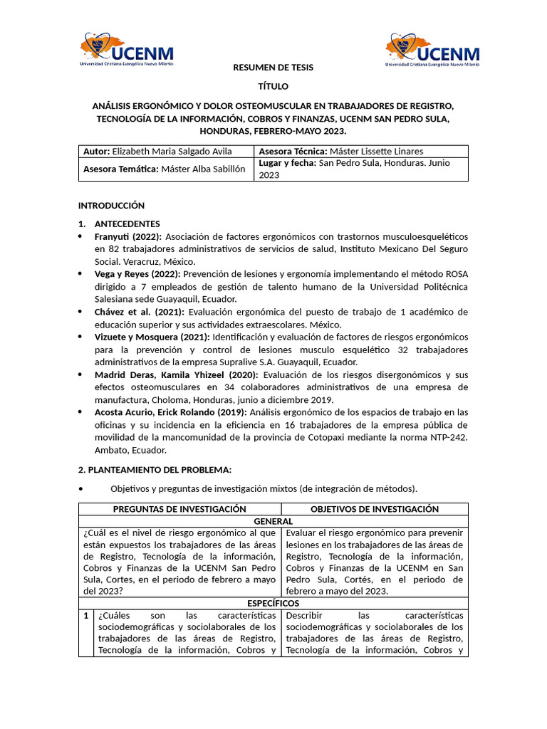 RESUMEN DE TESIS | PDF