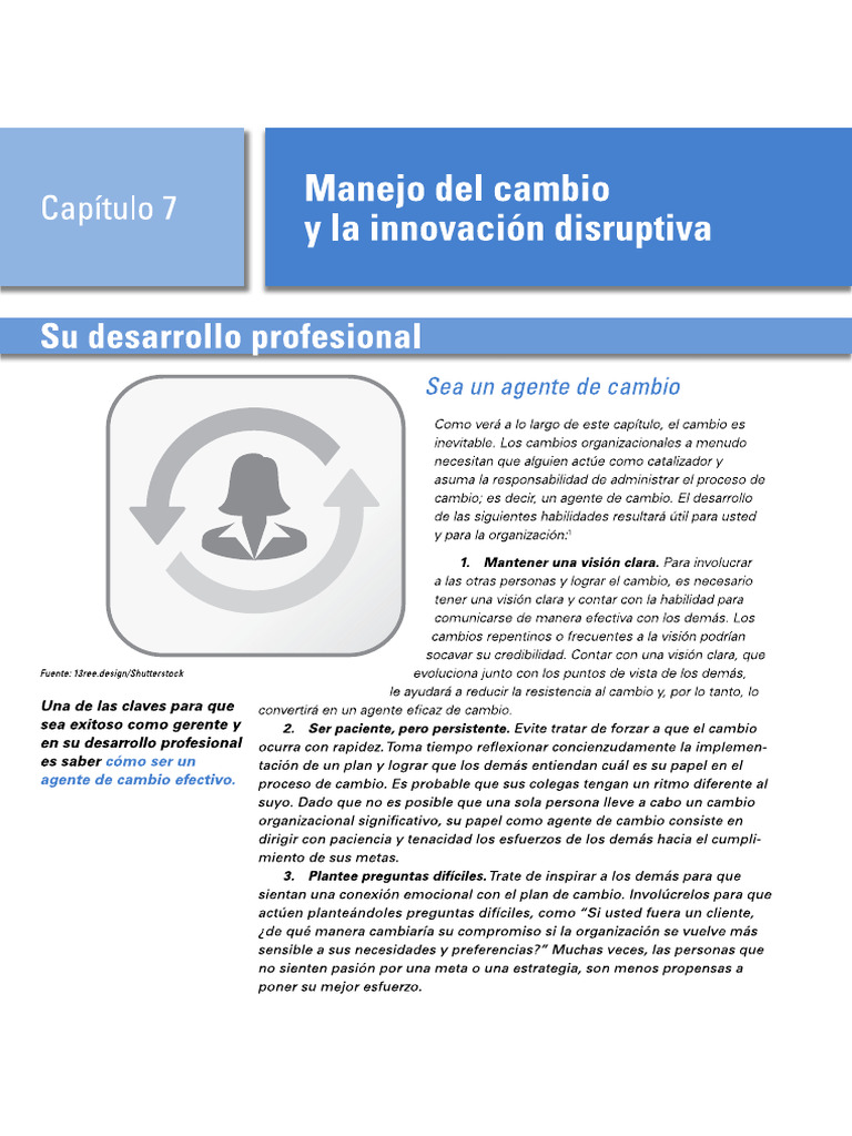 Cap 7 Manejo Del Cambio y La Innovación Disruptiva | PDF