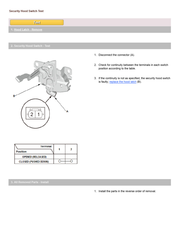 Security Hood Switch Test 2608 | PDF