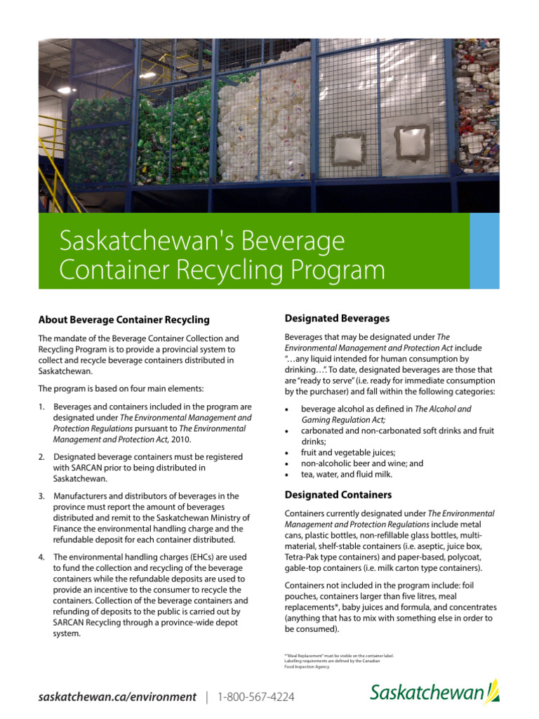 Saskatchewan's Beverage Container Recycling Program | PDF