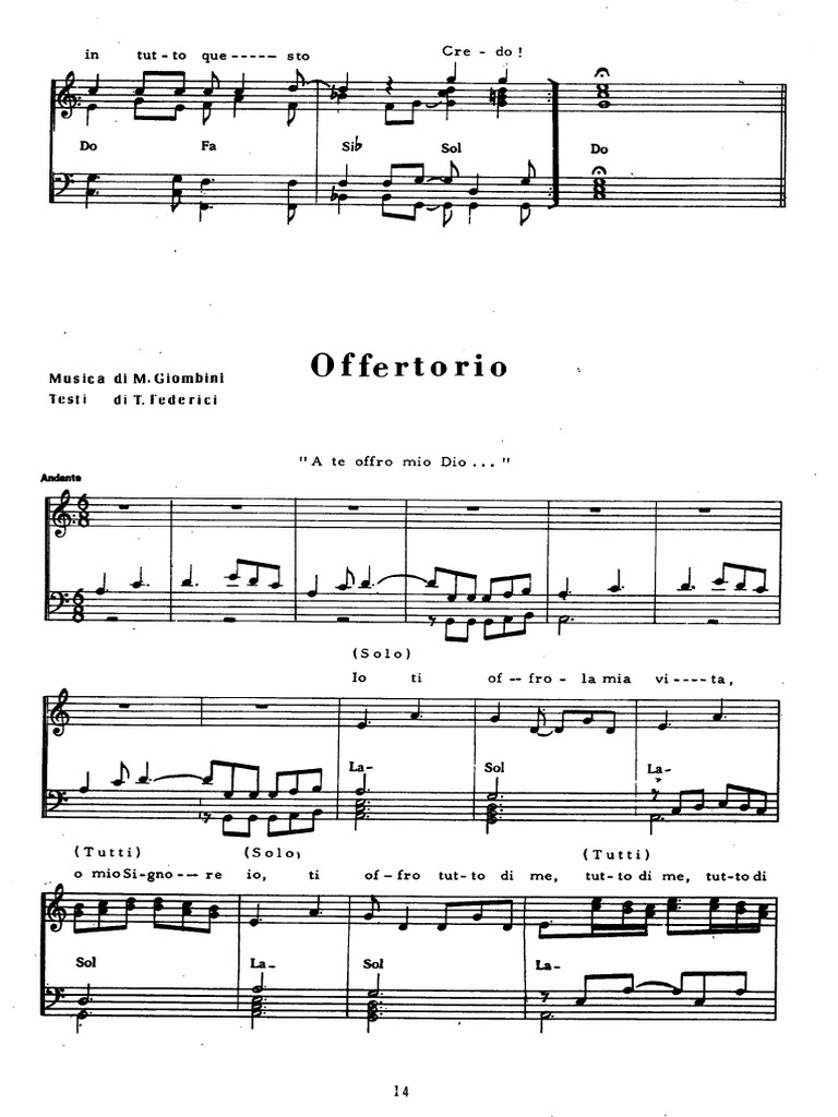 A te offro mio Dio... | PDF