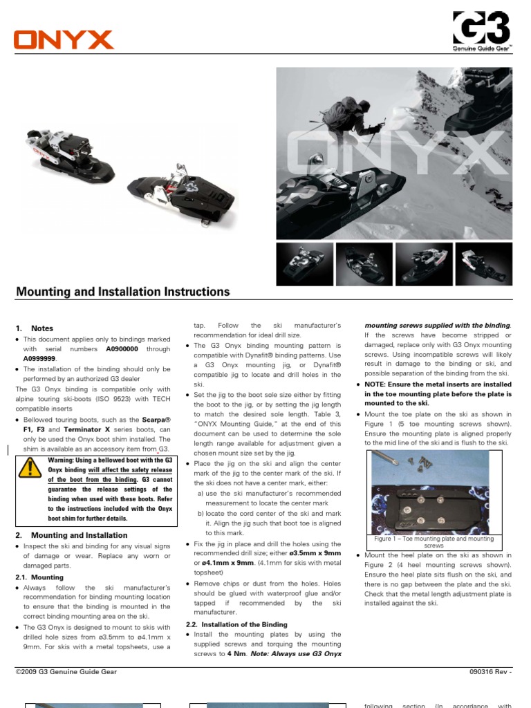 Mounting and Installation Instructions PDF Screw Sports