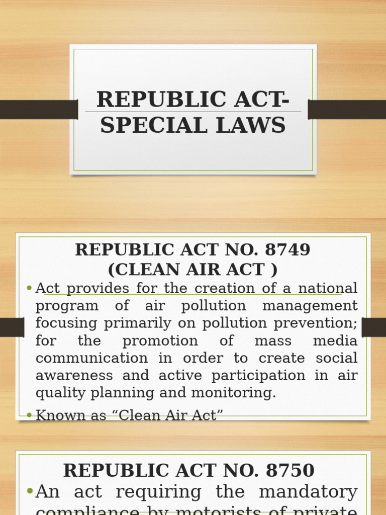 REPUBLIC ACT-SPECIAL LAWS | PDF