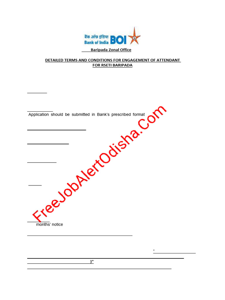 BOI Notification For Various Attendant Posts 1 | PDF