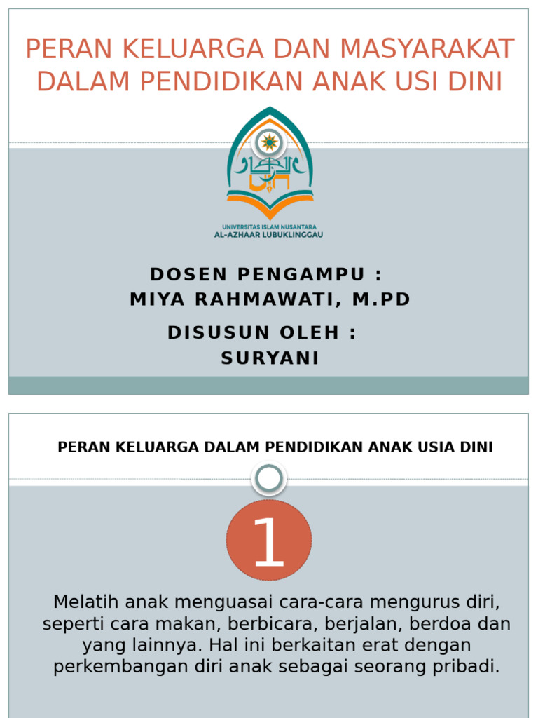 Peran Keluarga Dan Masyarakat Dalam Paud | PDF