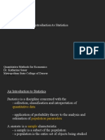 Introduction To Statistics: Quantitative Methods For Economics Dr. Katherine Sauer Metropolitan State College of Denver