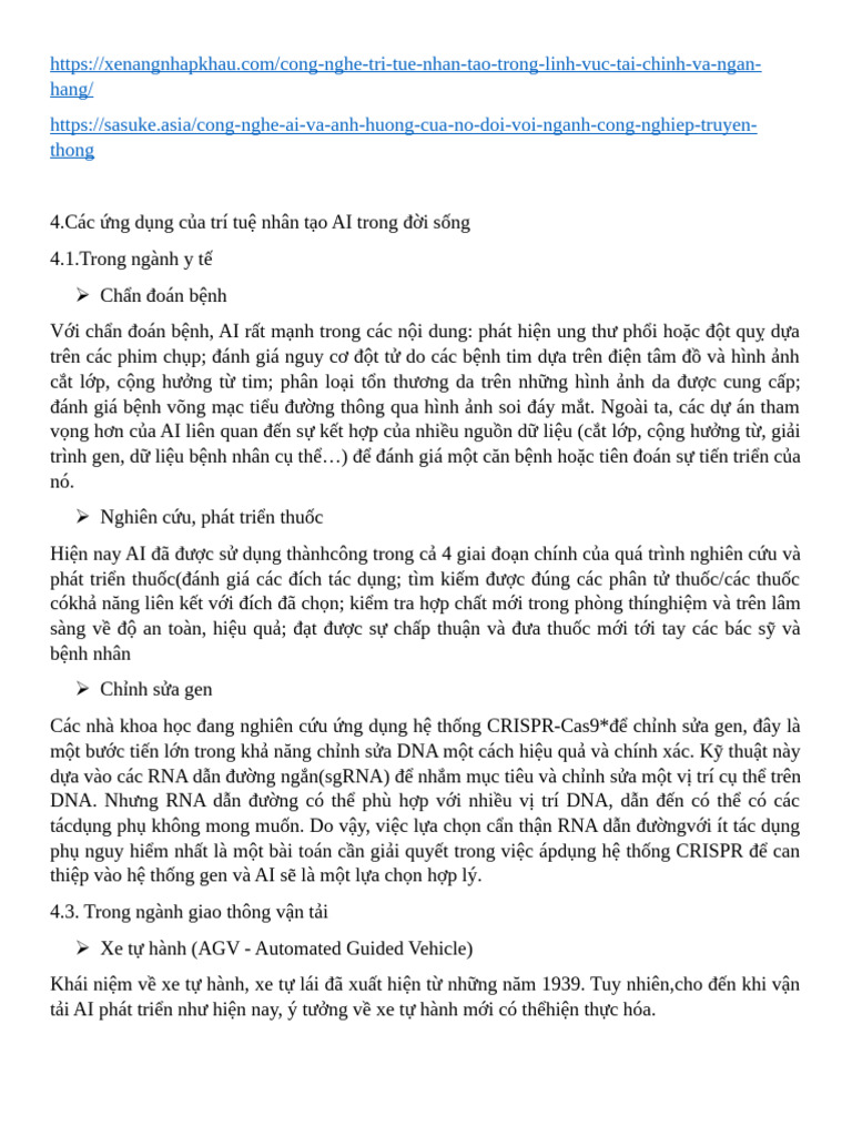 Linh Vuc AI Trong Doi Song | PDF