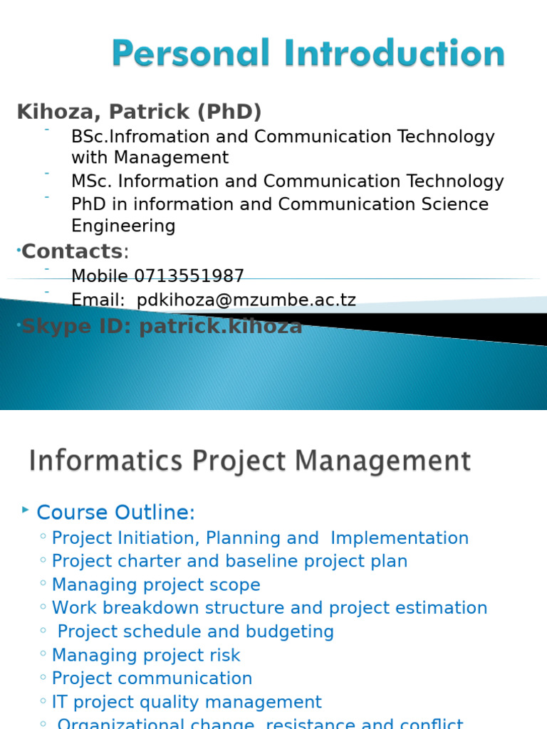 2016 Lecture 1 Project Initiation Planning Pdf