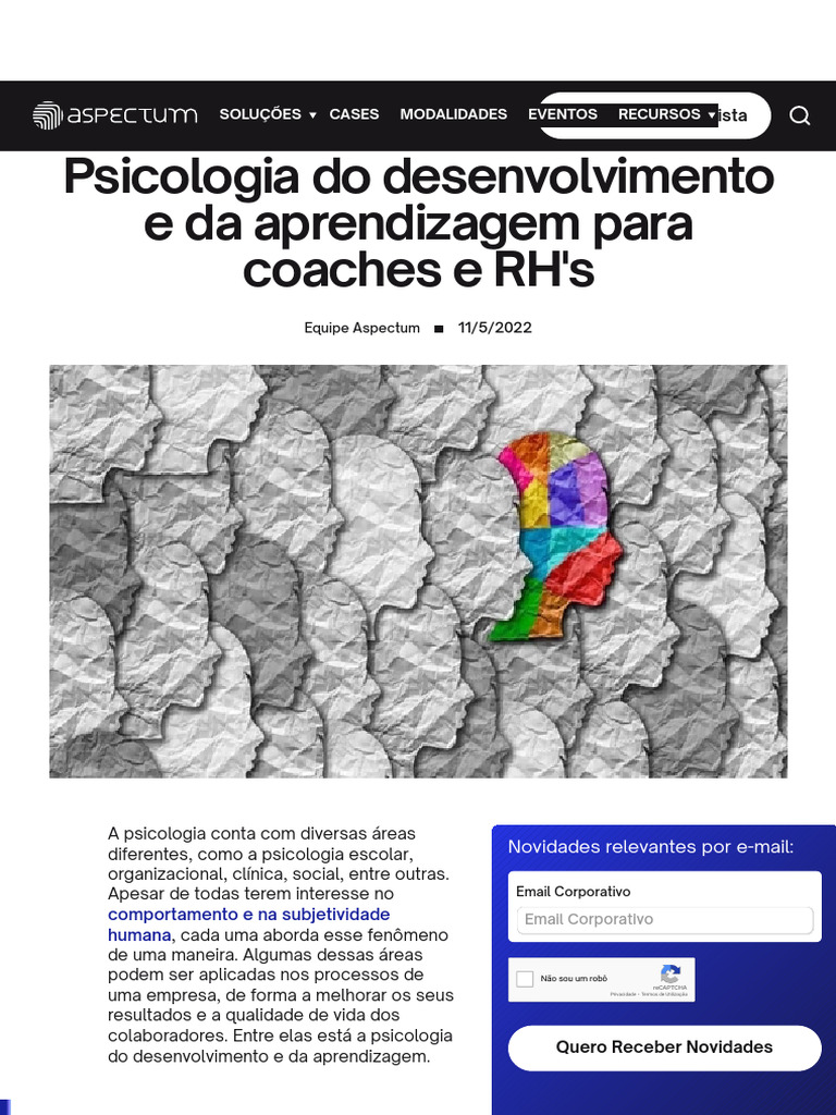 Psicologia do Desenvolvimento e Aprendizagem | PDF | Aprendizado ...