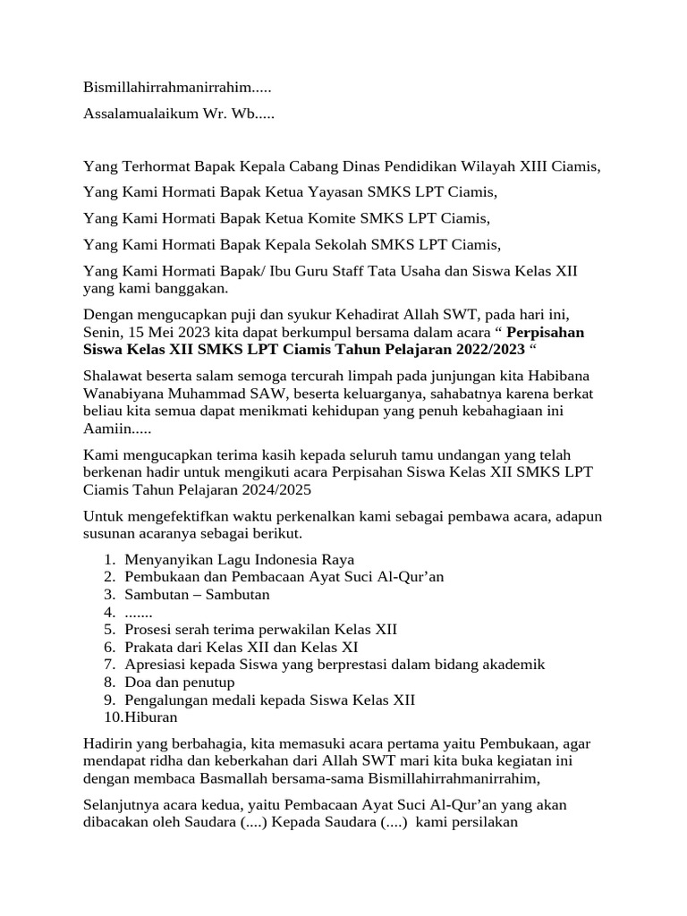 Mc Perpisahan Kelas Xii 1 Pdf