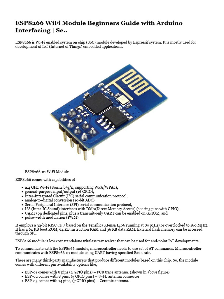 Sensors Modules Esp8266 Wifi Module - Sensors Modules | PDF