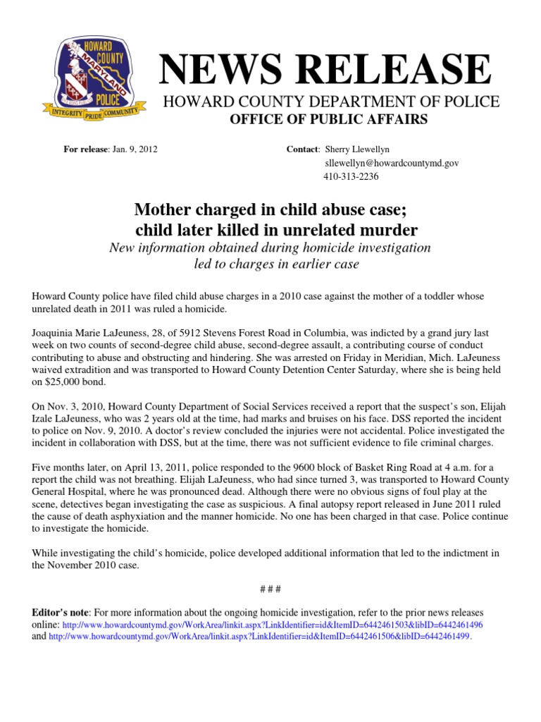 Mother Charged in Child Abuse Case Child Later Killed in Unrelated ...