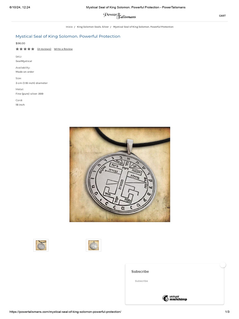 Mystical Seal of King Solomon. Powerful Protection: (4 Reviews) Write A ...