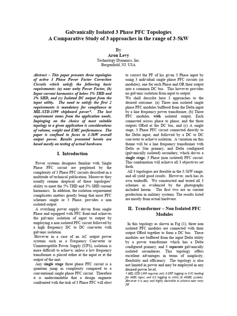 3 PH PFC Topologies | PDF