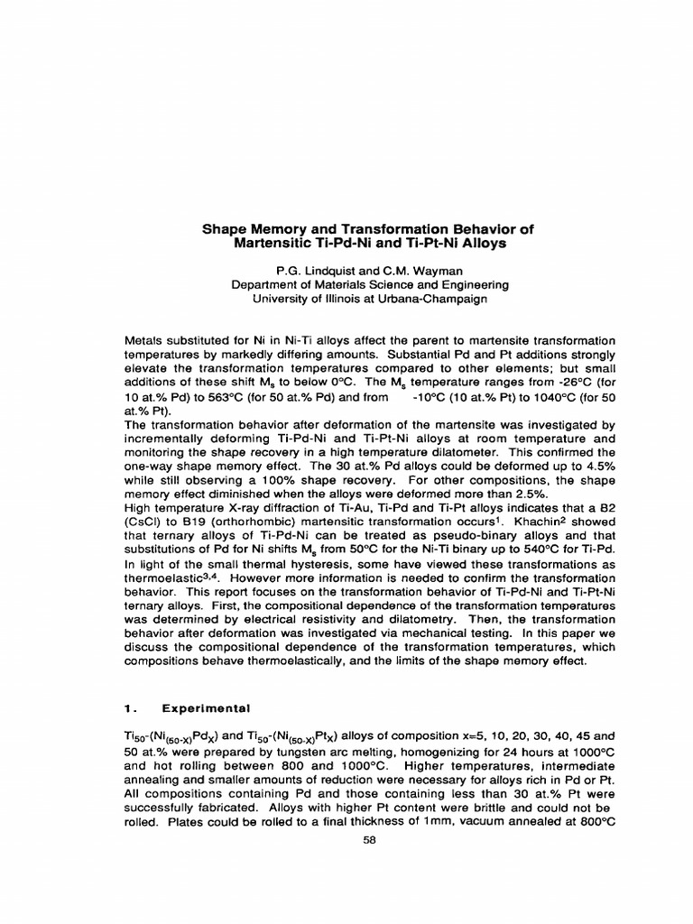 NiTiPd Properties | PDF