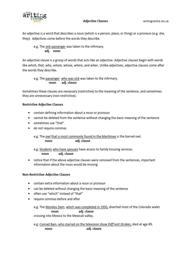 Adjective Clauses | PDF