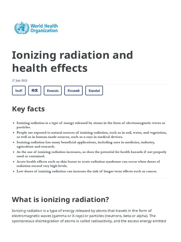 IONIZING RADIATION HEALTH EFFECTS AND PROTECTIVE MEASURES visual data 2