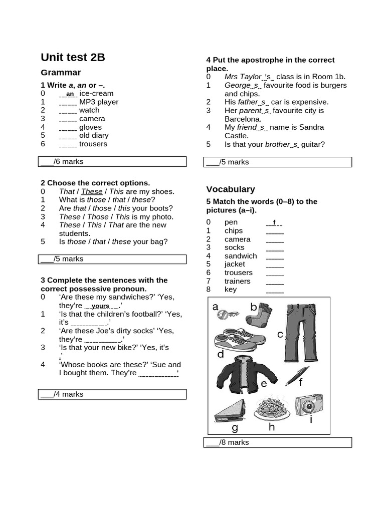 LB 5th Unit Test 02B | PDF