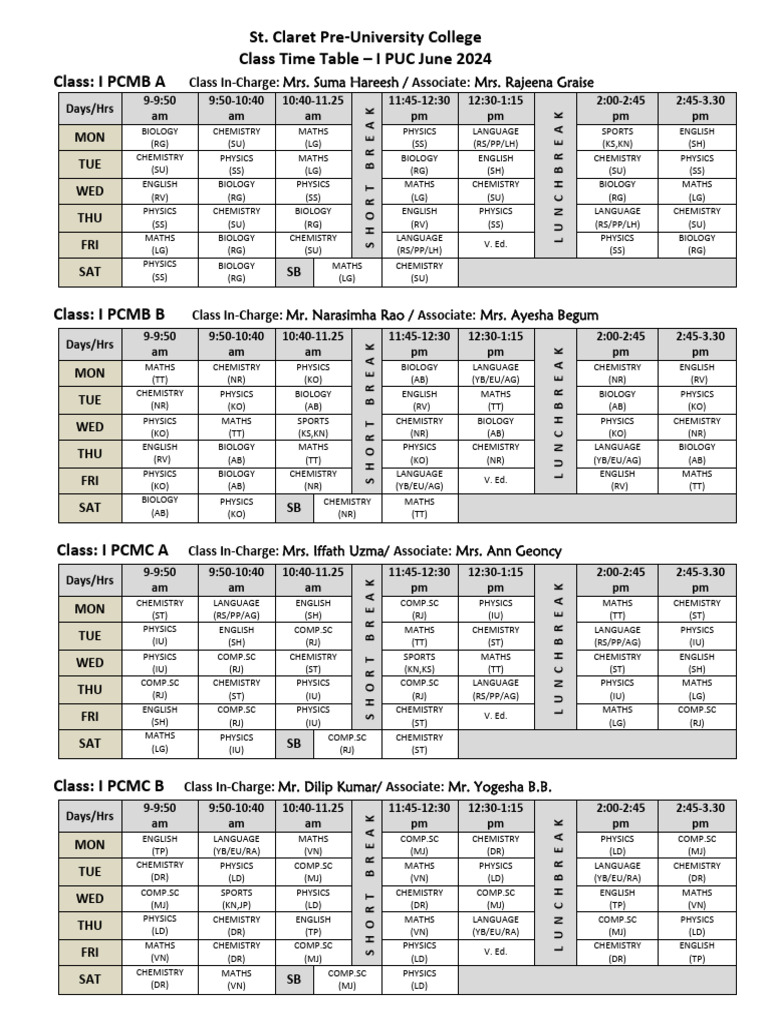 I Pu Time Table 24 25 1717040971 | PDF