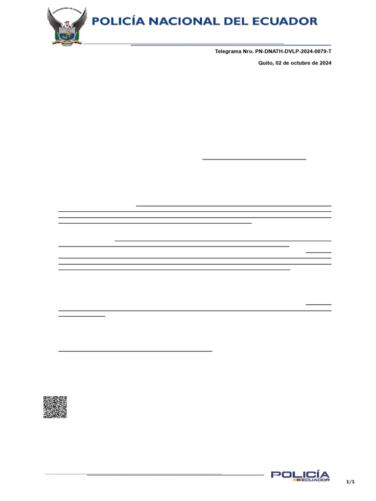 Telegrama Nro. PN Dnath DVLP 2024 0079 T | PDF