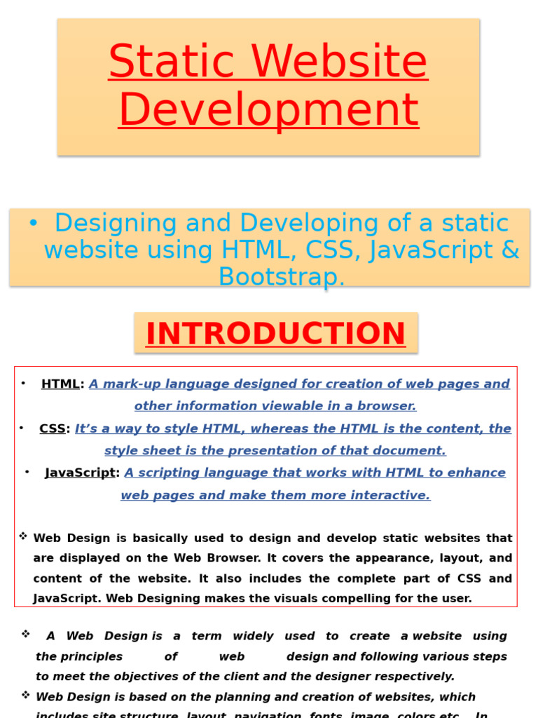 Static Website Development | PDF