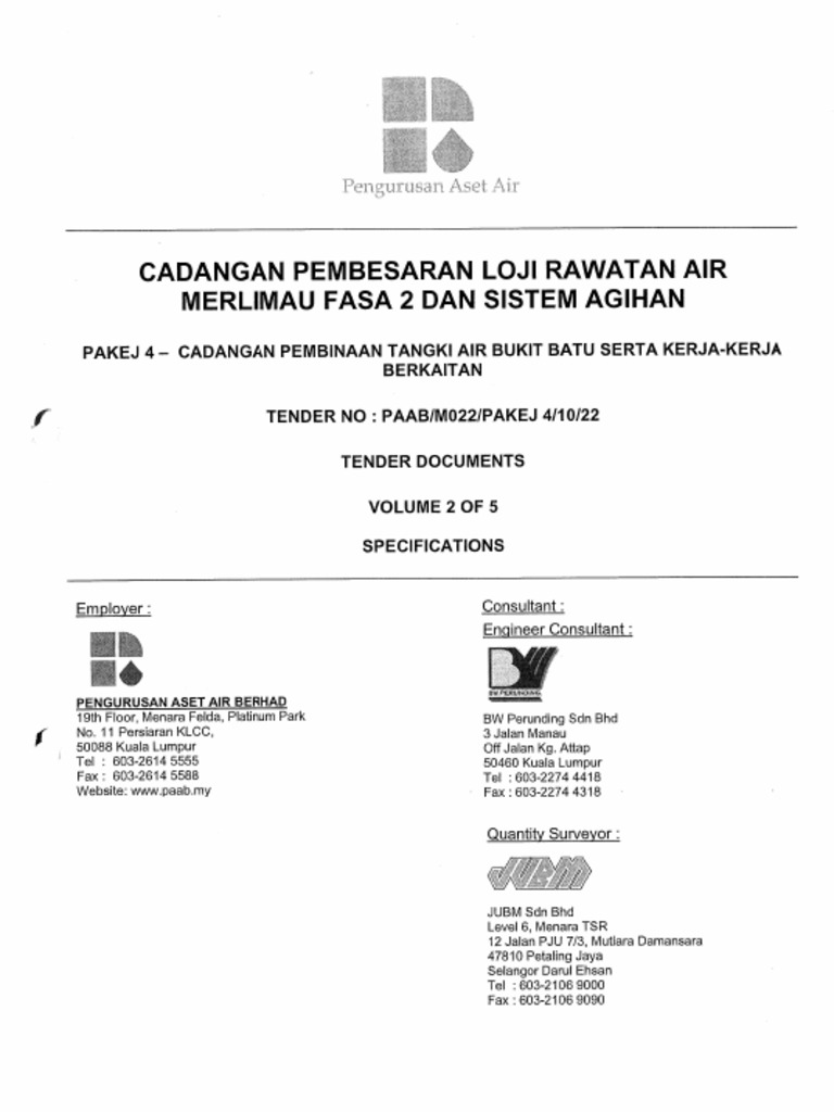 Volume 2 of 5 - Specifications | PDF