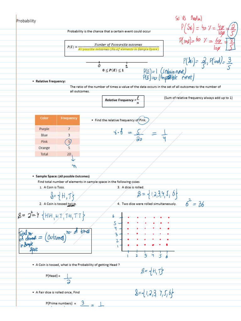 Probability (O Level Maths) | PDF
