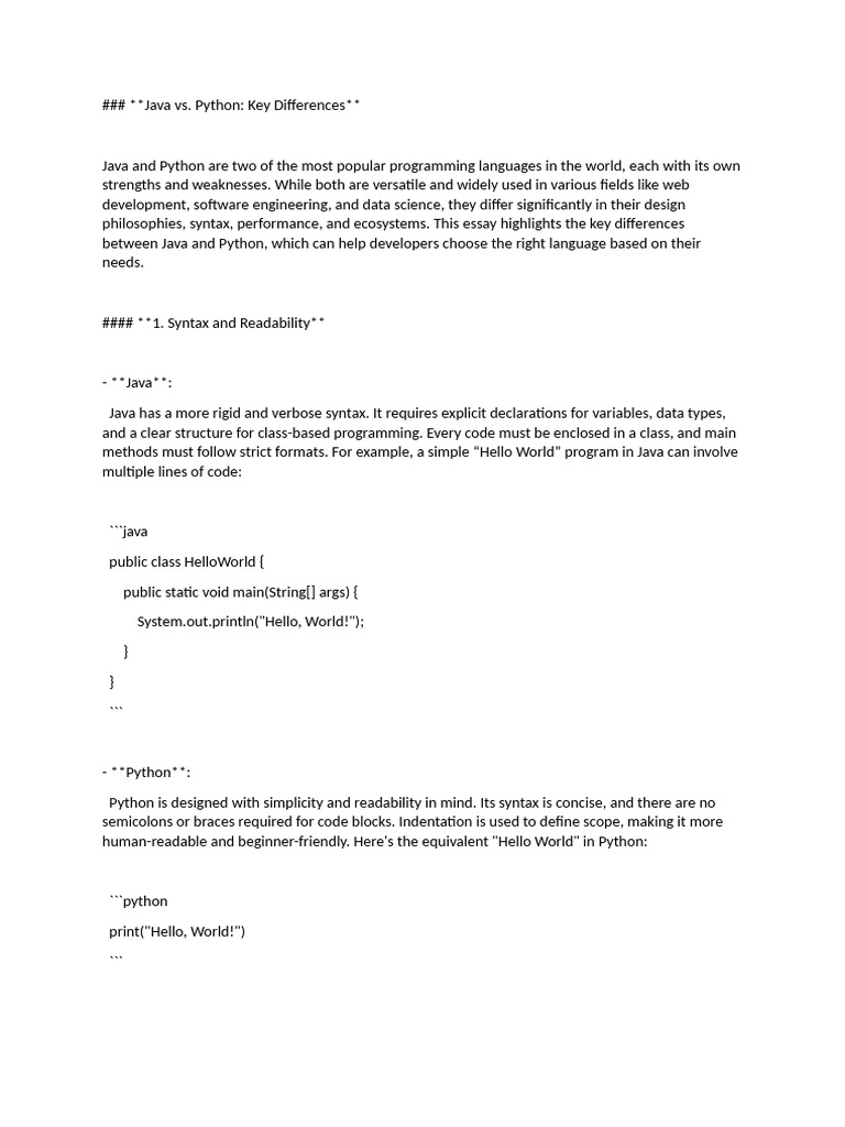 Java Vs Python PDF Java vs python pdf