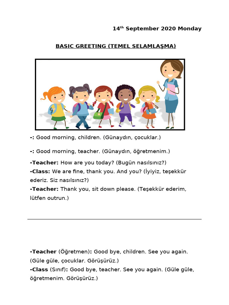 3rd Grade - 01 - Greeting | PDF