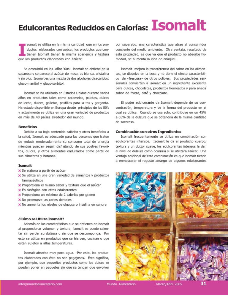 Iso Malt | PDF | Sustituto de azúcar | Sacarosa