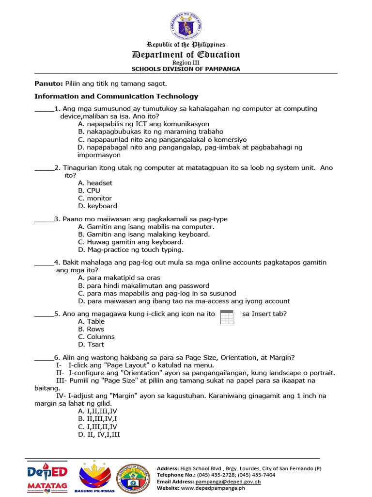 Pretest EEP Grade 4 | PDF