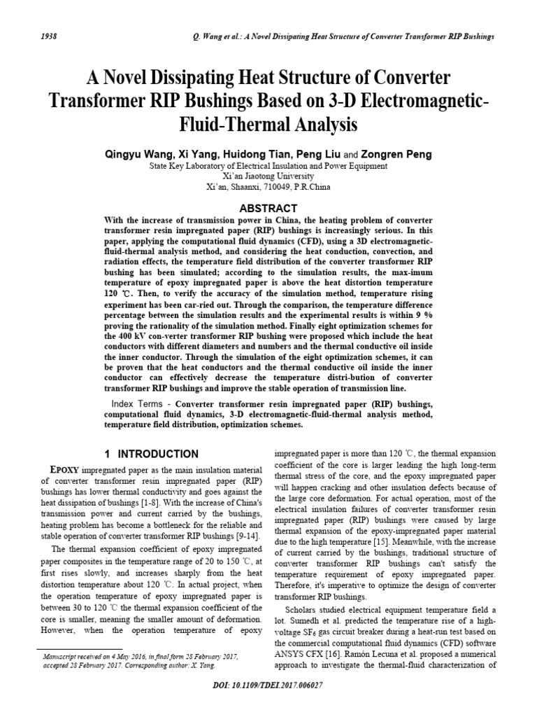 A Novel Dissipating Heat Structure of Converter Transformer RIP ...