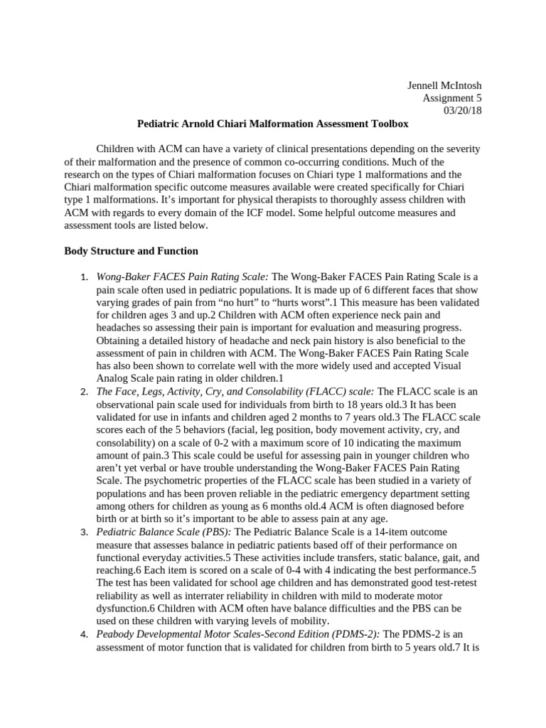 Arnold Chiari Malformation Toolbox | PDF