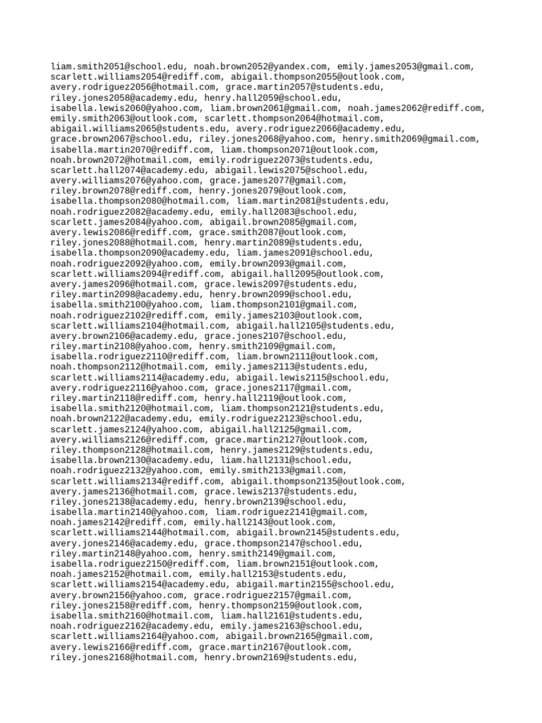 Secondary School Email Addresses