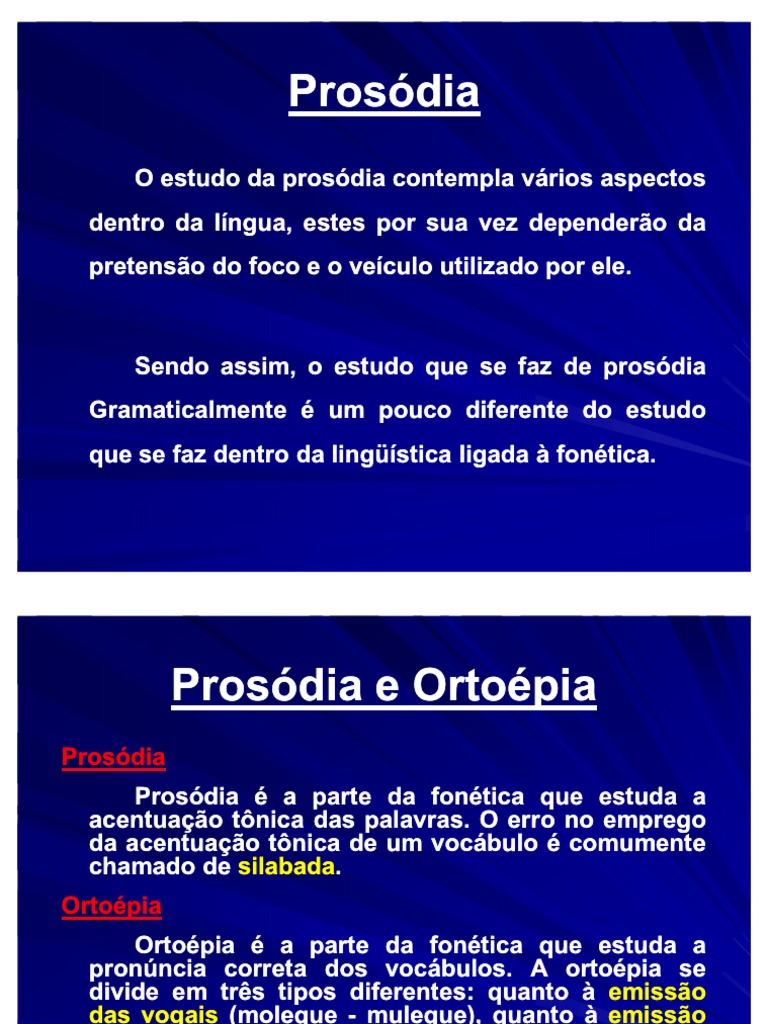 Prosódia | PDF | Sílaba | Estresse (Linguística)