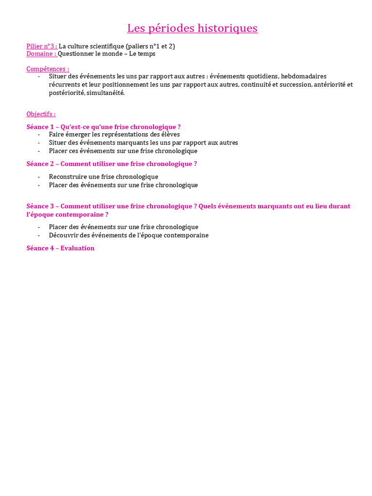 Fiche de Prep Periodes Historiques | PDF
