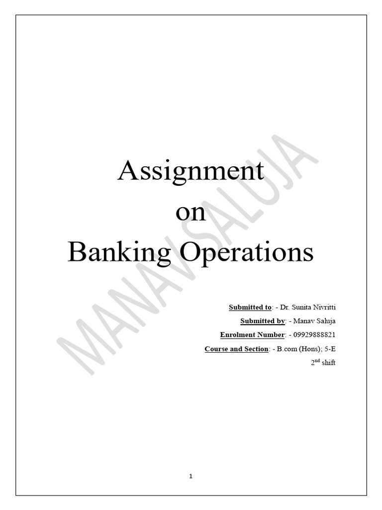 Assignment Banking Operations BO Research Papers Compressed | PDF
