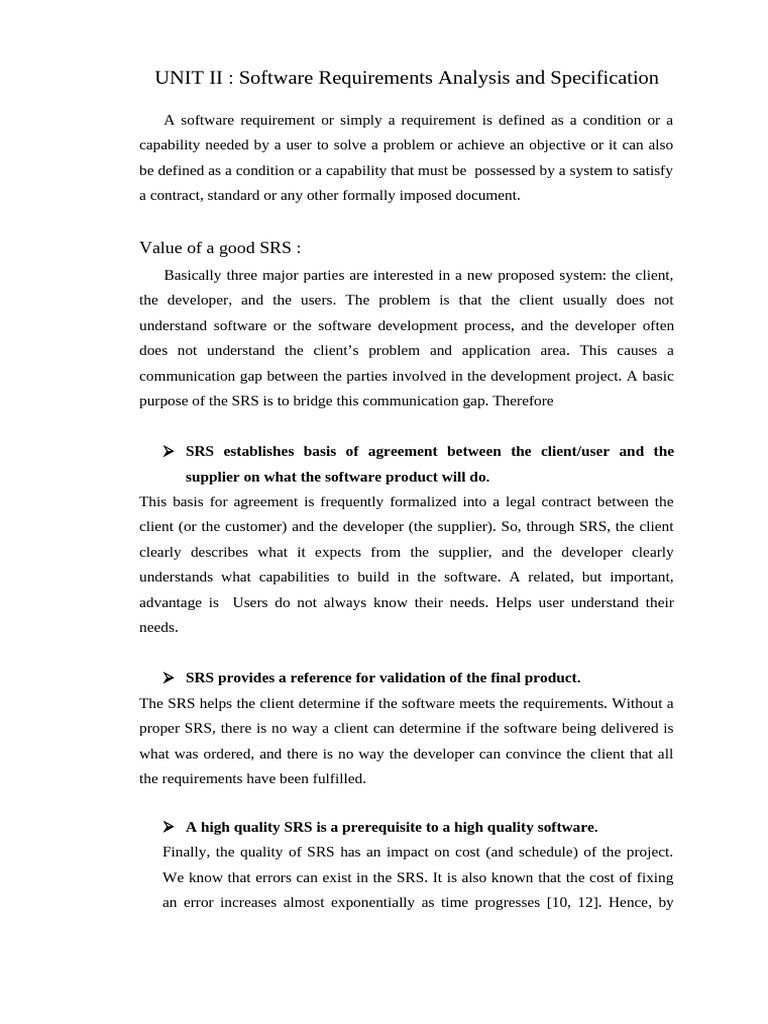 unit-ii-software-requirements-analysis-and-specification-study