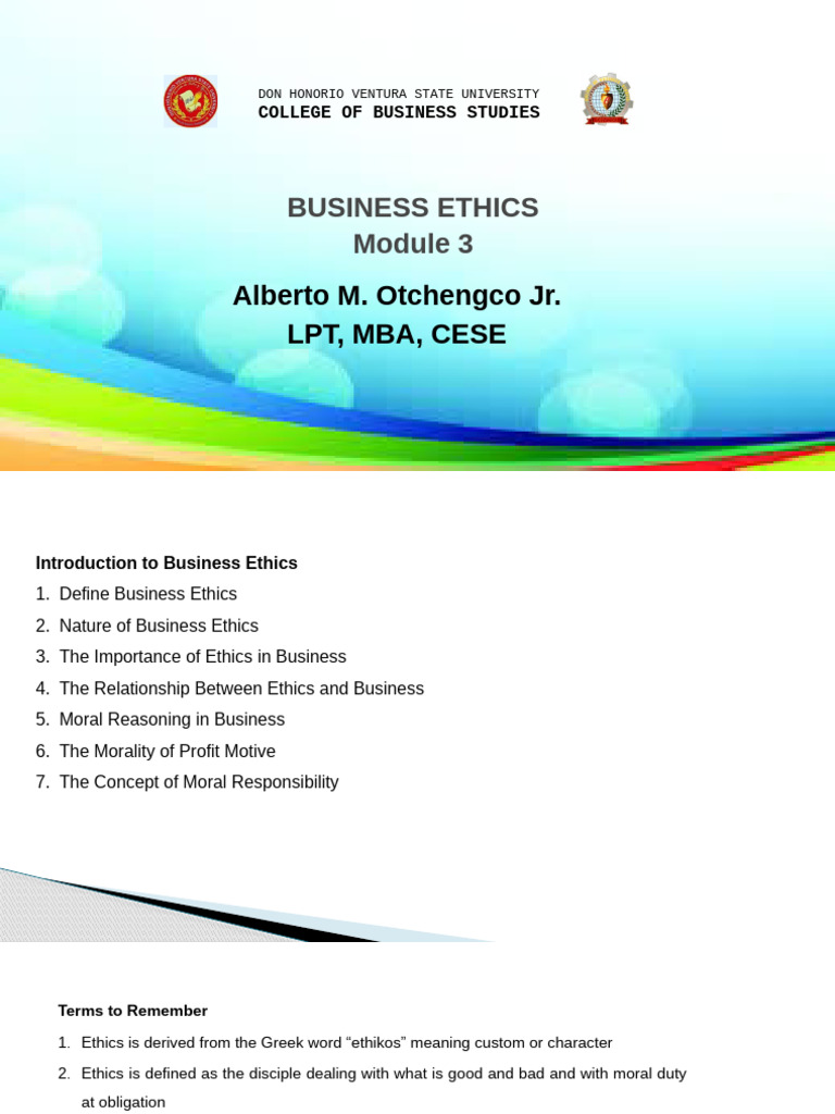 Module 3 Business Ethics | PDF