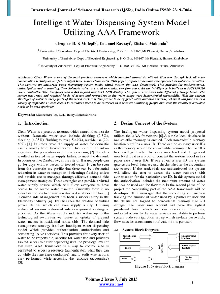 Intelligent Water Dispensing System Mode | PDF | Vacuum Tube | Power Supply