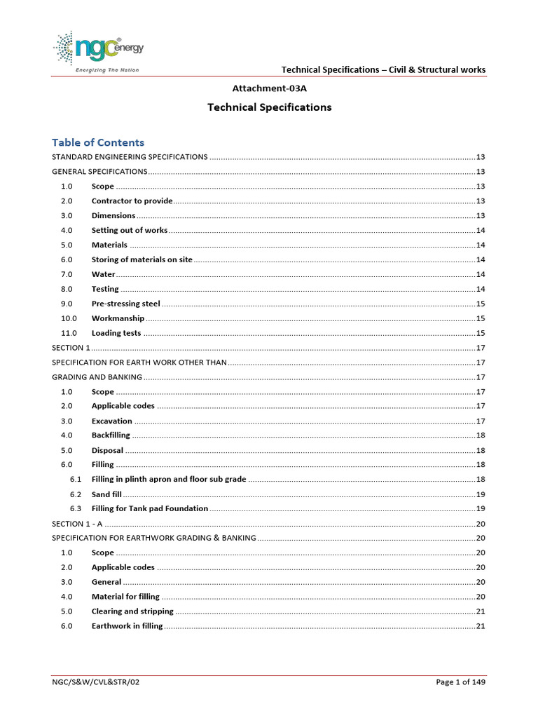 Civil & Structural Works Specifications | PDF | Concrete | Technology ...
