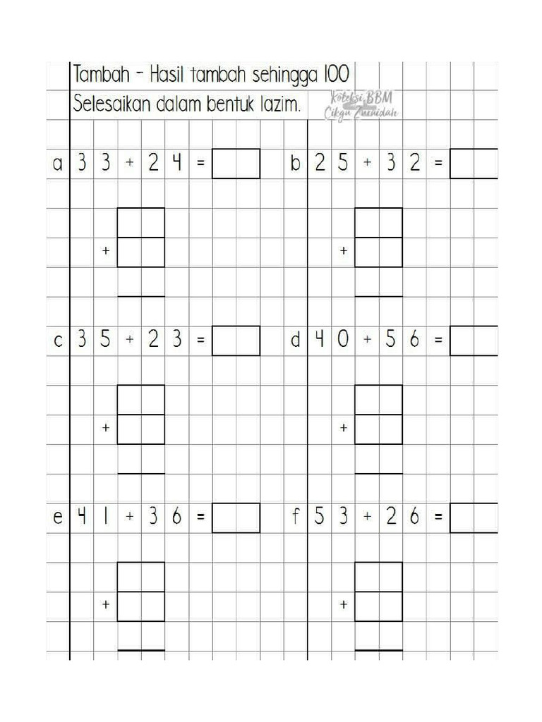 tambah bentuk lazim | PDF