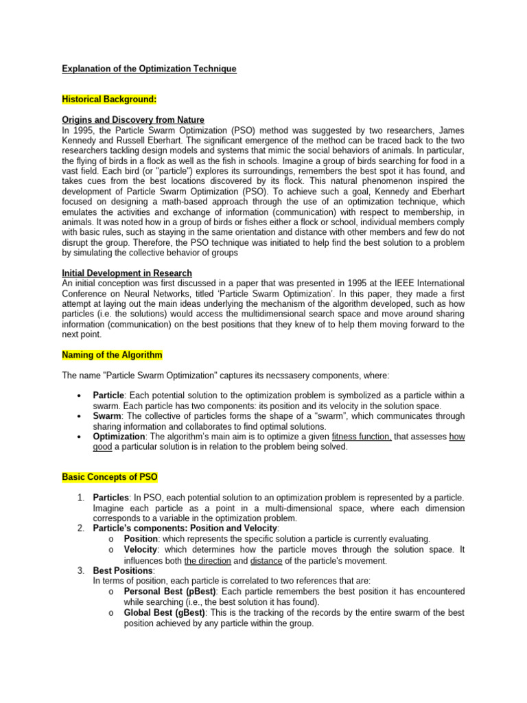 Particle Swarm Optimization Overview | PDF | Applied Mathematics ...