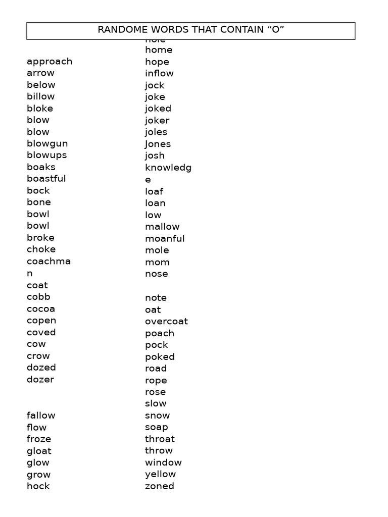 Random words o pdf
